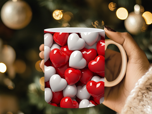 Kalpli 3 Boyutlu Tasarım Porselen Kupa Mug - Hediye Kupa - Baskılı Kupa